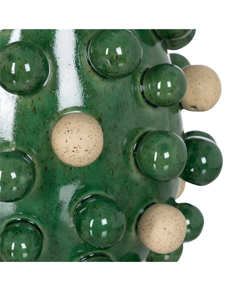 JARRÓN VERDE-BLANCO CERÁMICA 24,70 X 24,70 X 34 CM