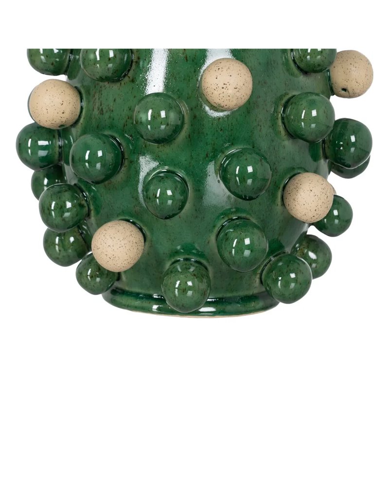 JARRÓN VERDE-BLANCO CERÁMICA 24,70 X 24,70 X 34 CM