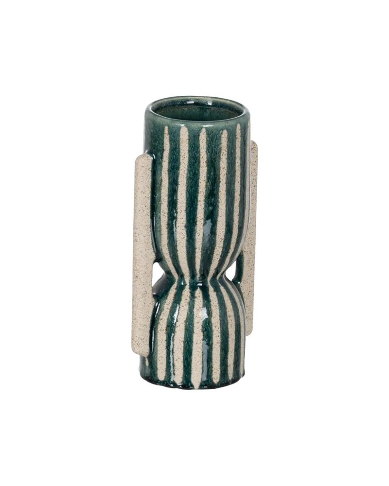 JARRÓN VERDE CERÁMICA 13,70 X 10,50 X 27 CM