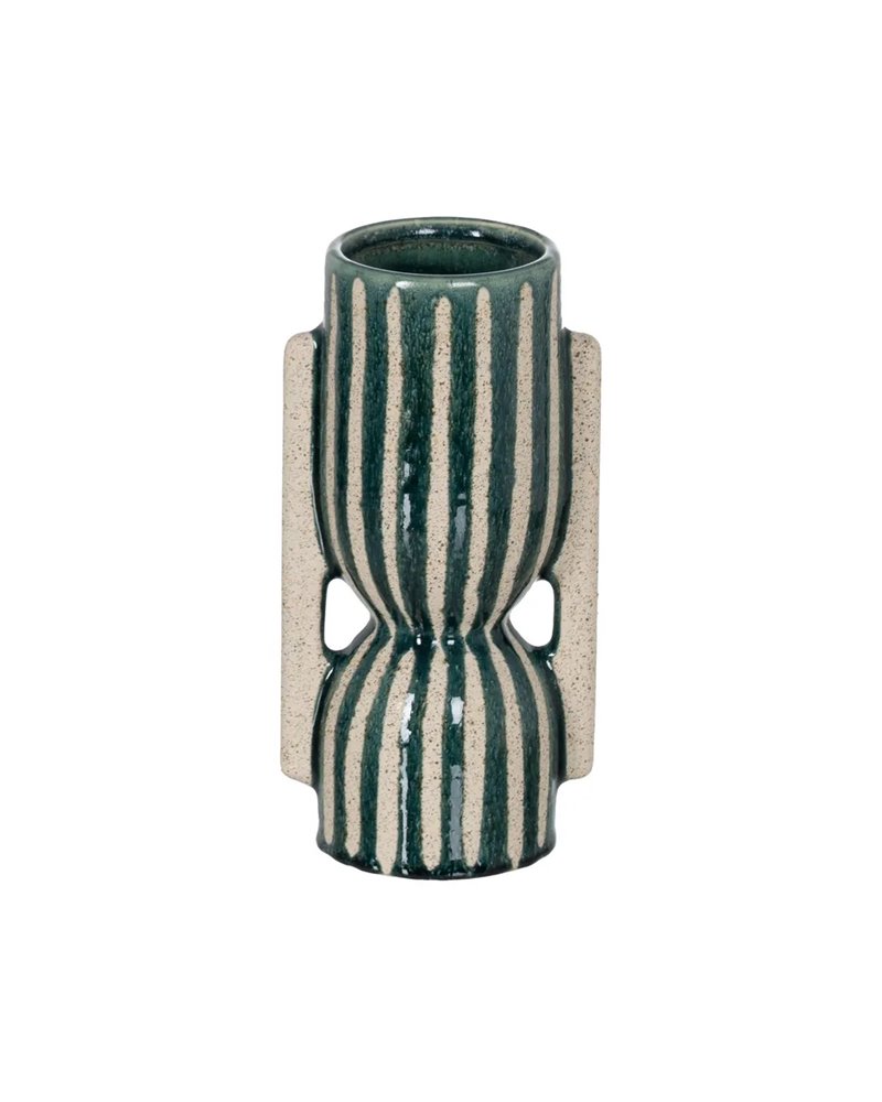 JARRÓN VERDE CERÁMICA 13,70 X 10,50 X 27 CM
