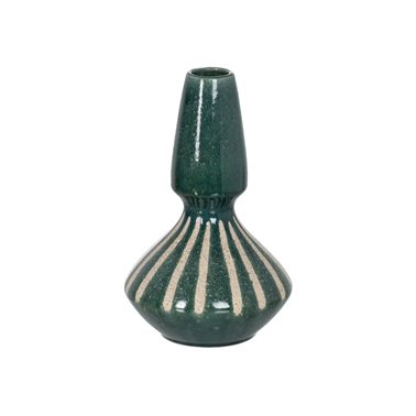JARRÓN VERDE-BLANCO CERÁMICA 19,30 X 19,30 X 31,20 CM