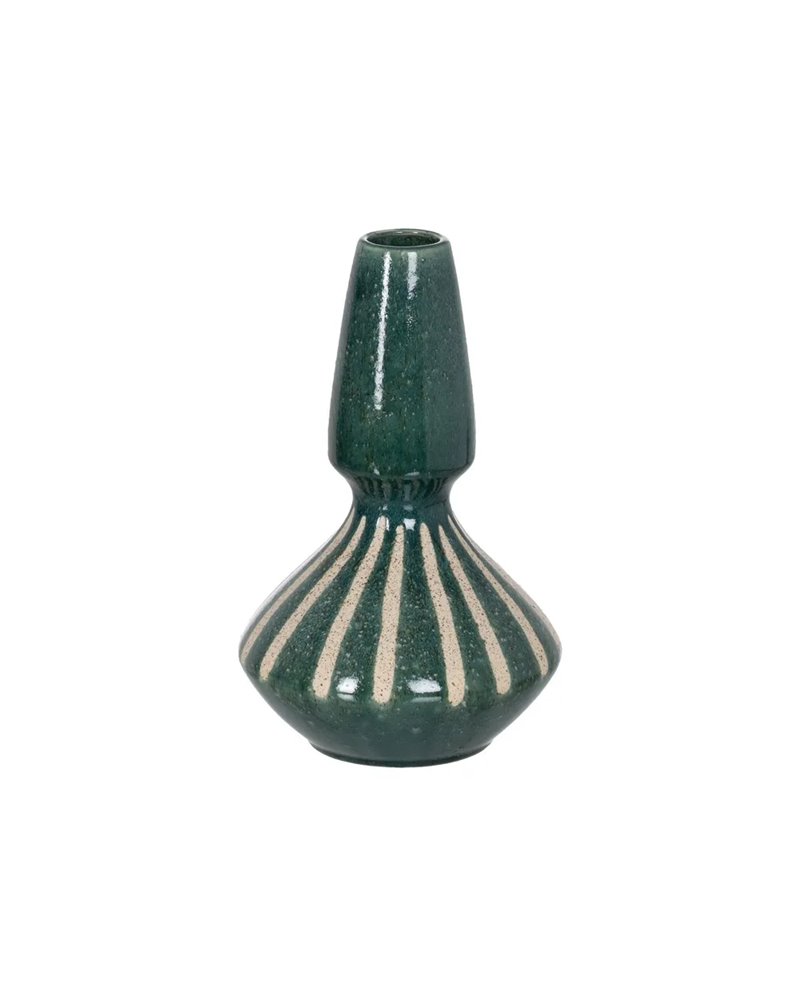JARRÓN VERDE-BLANCO CERÁMICA 19,30 X 19,30 X 31,20 CM