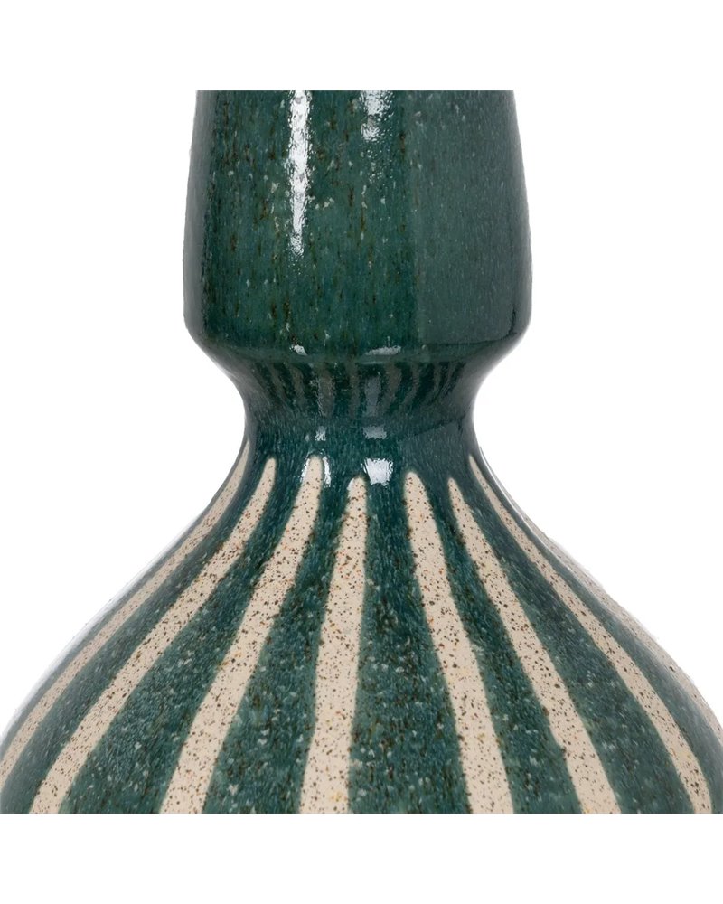 JARRÓN VERDE-BLANCO CERÁMICA 19,30 X 19,30 X 31,20 CM