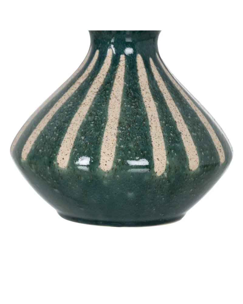JARRÓN VERDE-BLANCO CERÁMICA 19,30 X 19,30 X 31,20 CM