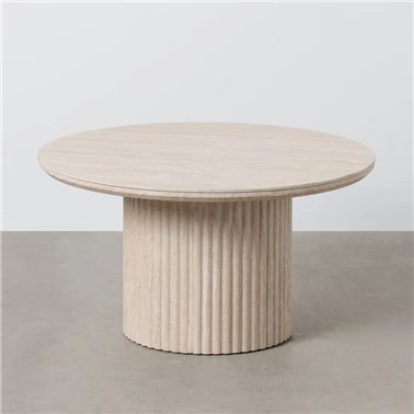 MESA CENTRO BEIGE PIEDRA MDF DECORACIÓN 70 X 70 X 38,50 CM
