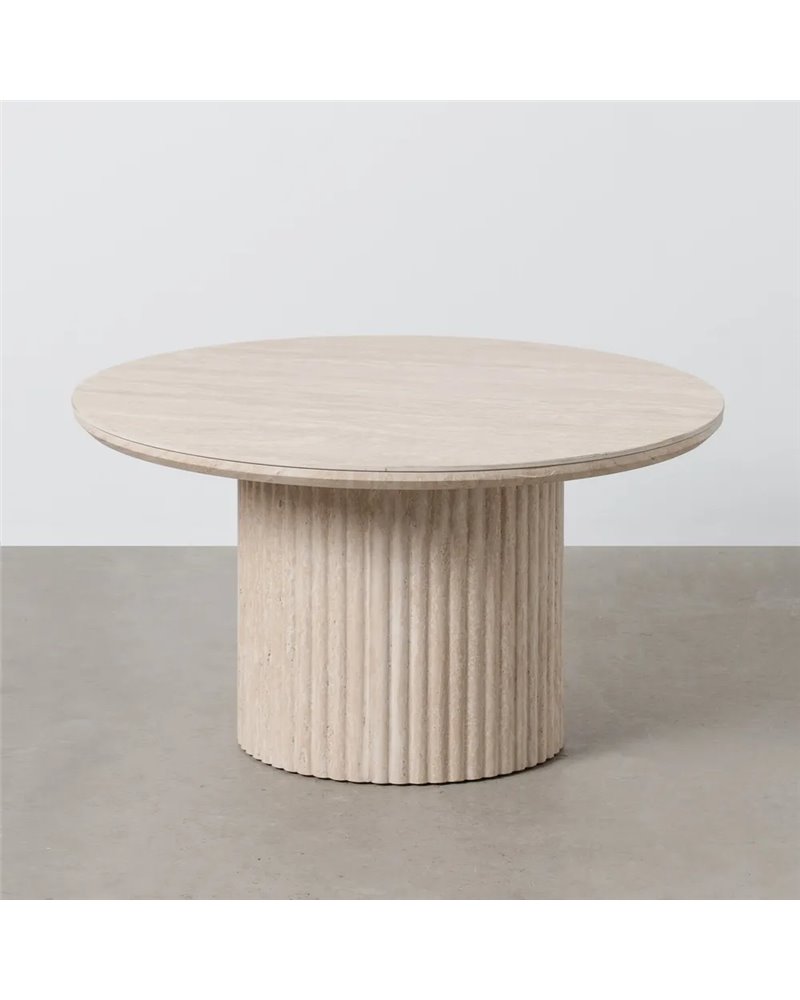 MESA CENTRO BEIGE PIEDRA MDF DECORACIÓN 70 X 70 X 38,50 CM
