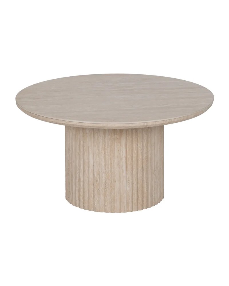 MESA CENTRO BEIGE PIEDRA MDF DECORACIÓN 70 X 70 X 38,50 CM