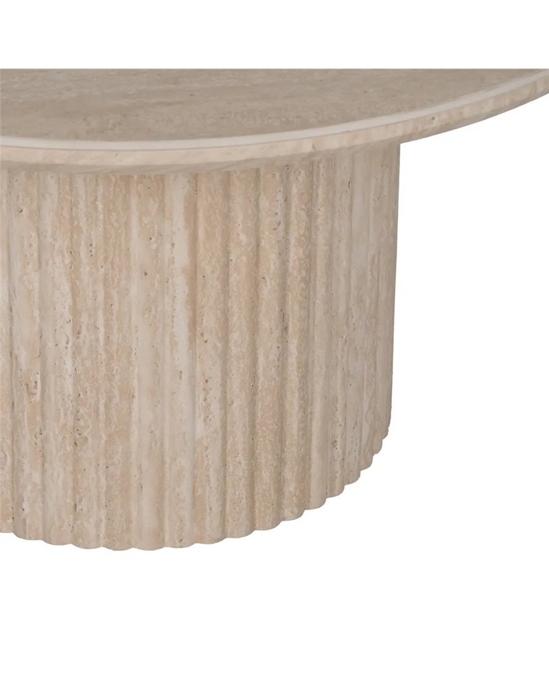 MESA CENTRO BEIGE PIEDRA MDF DECORACIÓN 70 X 70 X 38,50 CM