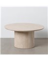 MESA CENTRO BEIGE PIEDRA MDF DECORACIÓN 90 X 90 X 45 CM
