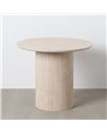 MESA COMEDOR BEIGE PIEDRA MDF DECORACIÓN 90 X 90 X 76 CM