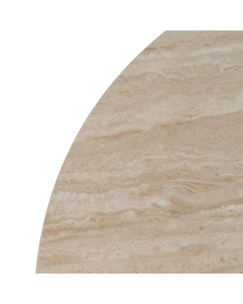 MESA COMEDOR BEIGE PIEDRA MDF DECORACIÓN 90 X 90 X 76 CM