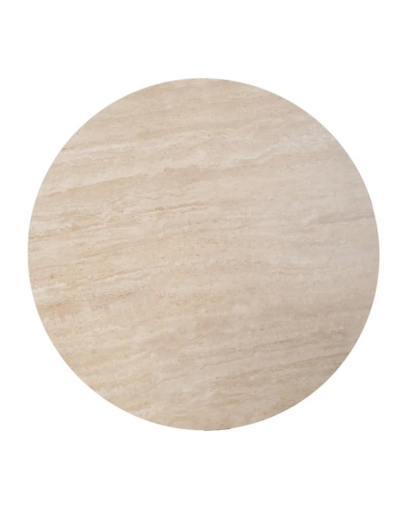 MESA COMEDOR BEIGE PIEDRA MDF DECORACIÓN 90 X 90 X 76 CM