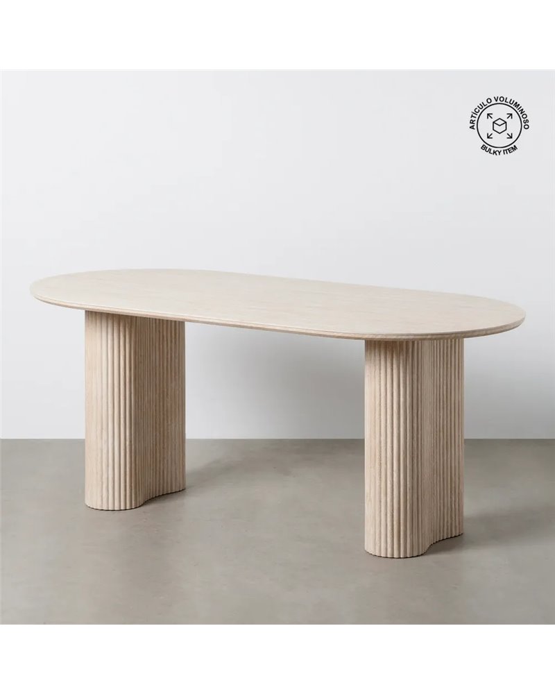 MESA COMEDOR BEIGE PIEDRA MDF DECORACIÓN 180 X 90 X 76 CM