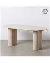 MESA COMEDOR BEIGE PIEDRA MDF DECORACIÓN 180 X 90 X 76 CM
