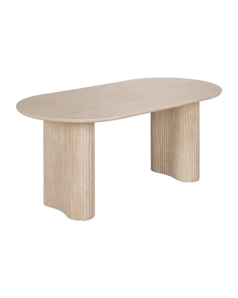 MESA COMEDOR BEIGE PIEDRA MDF DECORACIÓN 180 X 90 X 76 CM