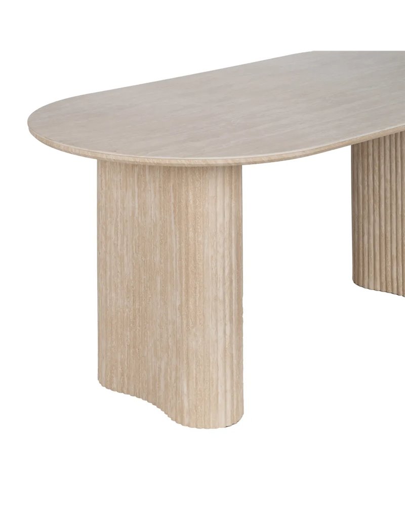 MESA COMEDOR BEIGE PIEDRA MDF DECORACIÓN 180 X 90 X 76 CM