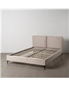 CAMA BEIGE TEJIDO DORMITORIO 163 X 215 X 93 CM
