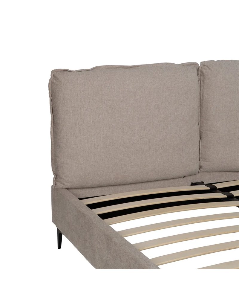 CAMA BEIGE TEJIDO DORMITORIO 163 X 215 X 93 CM