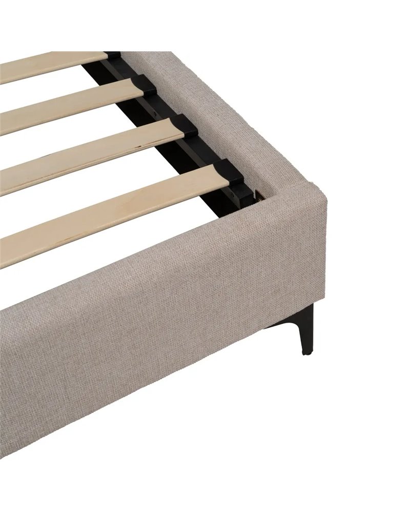 CAMA BEIGE TEJIDO DORMITORIO 163 X 215 X 93 CM