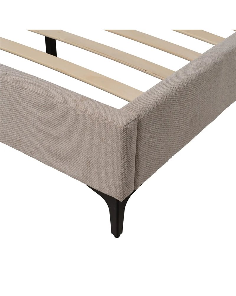 CAMA BEIGE TEJIDO DORMITORIO 163 X 215 X 93 CM