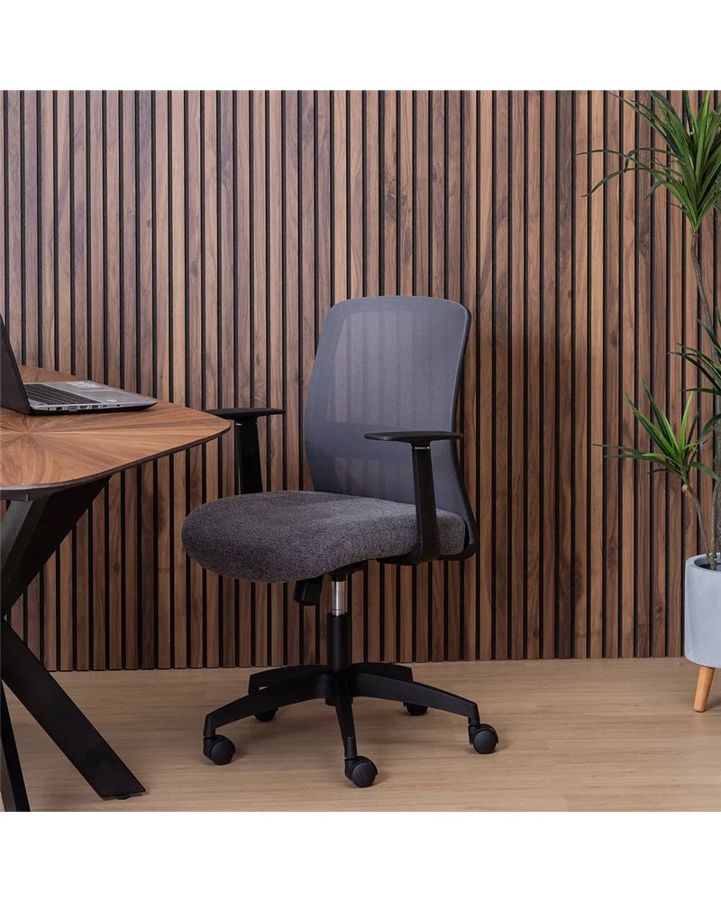 SILLA RUEDAS NEGRO TEJIDO OFICINA 62 X 56 X 85,50 CM