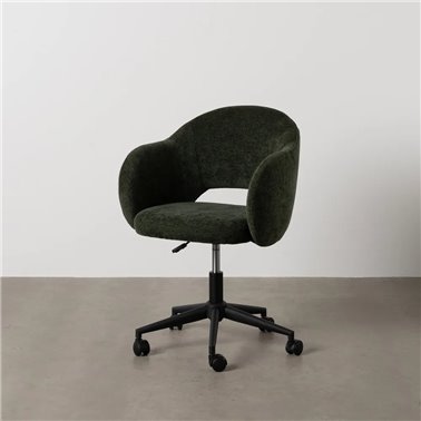 SILLA RUEDAS VERDE TEJIDO OFICINA 56 X 56 X 85 CM