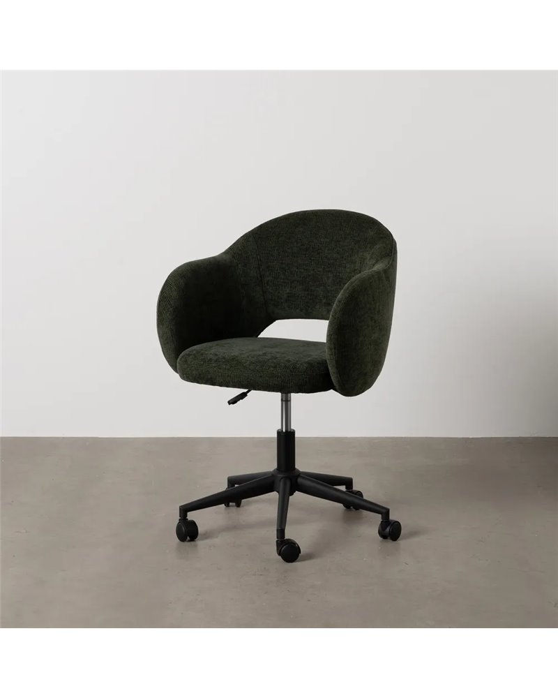 SILLA RUEDAS VERDE TEJIDO OFICINA 56 X 56 X 85 CM
