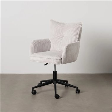 SILLA RUEDAS CREMA TEJIDO OFICINA 59 X 63 X 89 CM