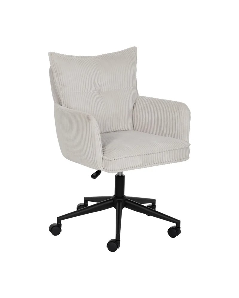SILLA RUEDAS CREMA TEJIDO OFICINA 59 X 63 X 89 CM