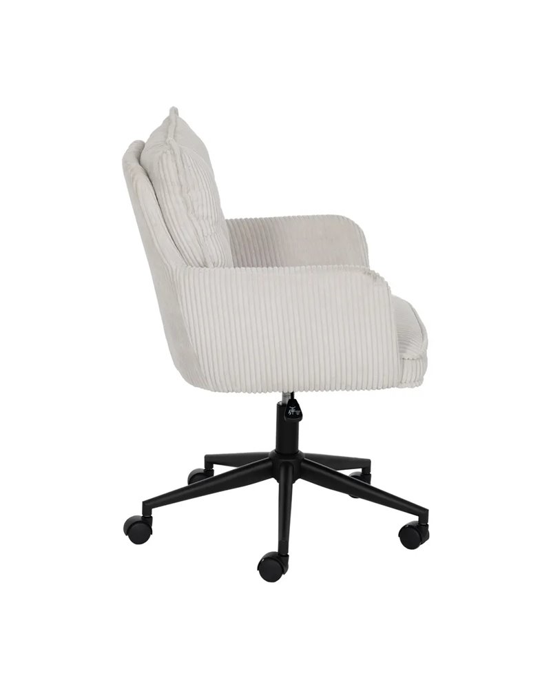 SILLA RUEDAS CREMA TEJIDO OFICINA 59 X 63 X 89 CM