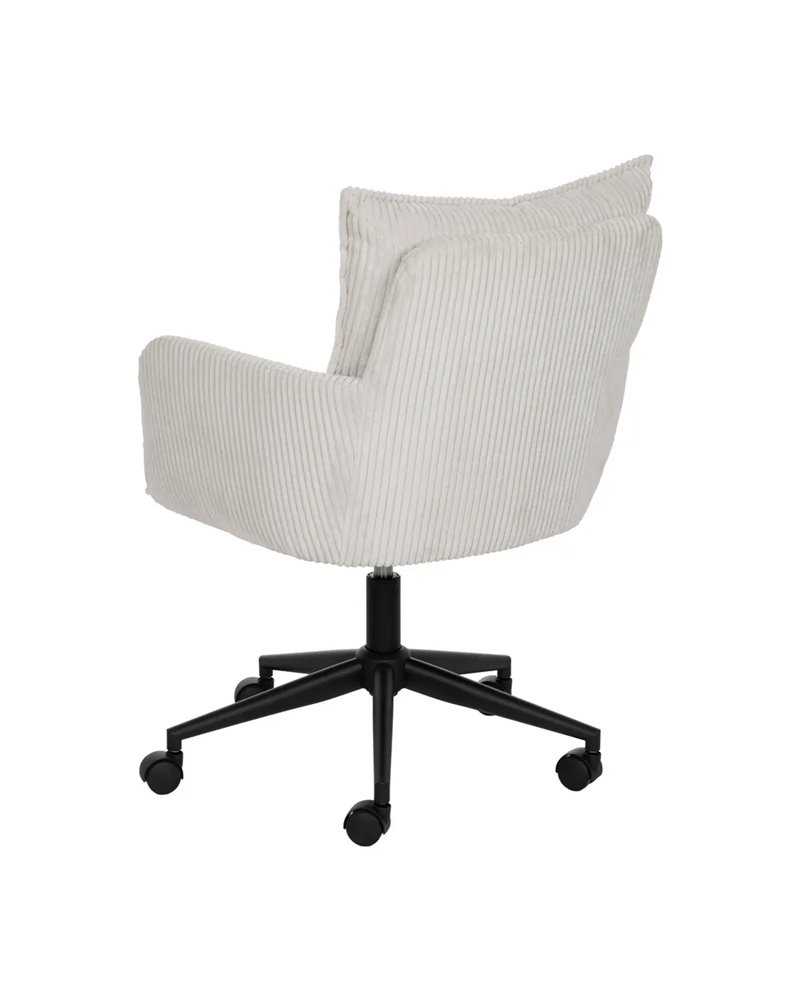 SILLA RUEDAS CREMA TEJIDO OFICINA 59 X 63 X 89 CM