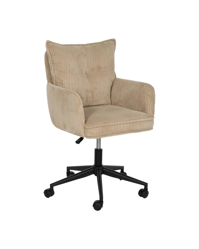 SILLA RUEDAS BEIGE TEJIDO OFICINA 59 X 63 X 89 CM