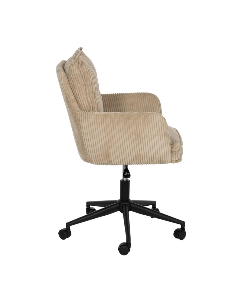 SILLA RUEDAS BEIGE TEJIDO OFICINA 59 X 63 X 89 CM