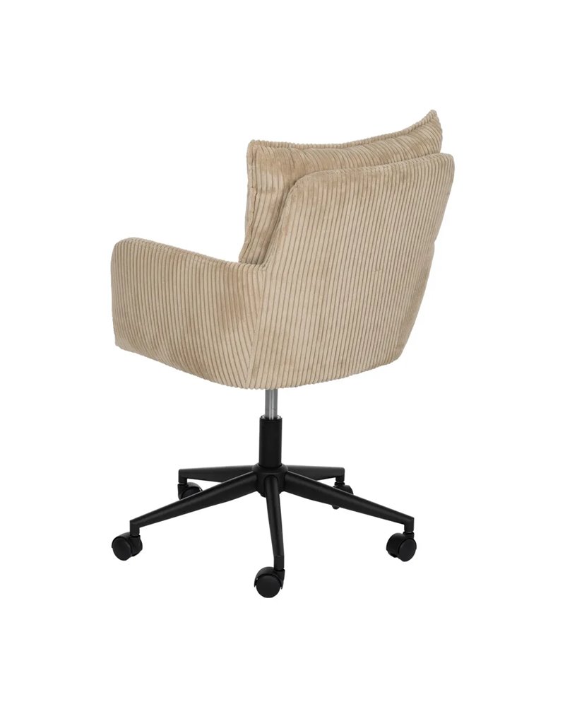 SILLA RUEDAS BEIGE TEJIDO OFICINA 59 X 63 X 89 CM