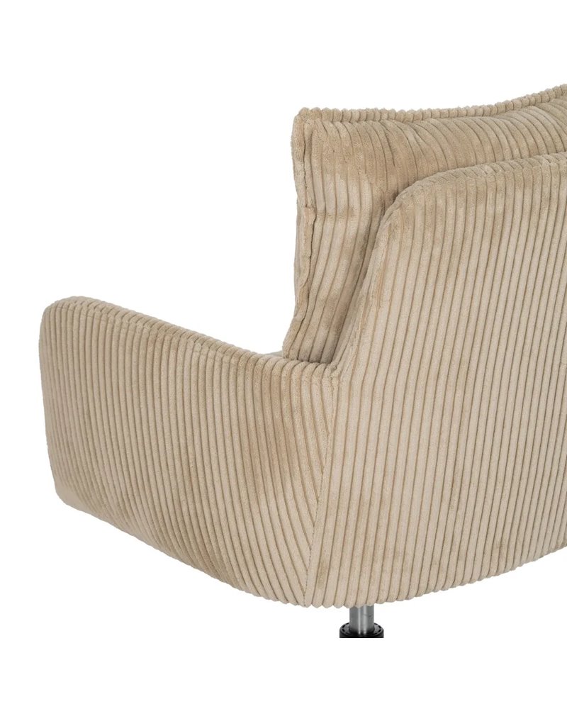 SILLA RUEDAS BEIGE TEJIDO OFICINA 59 X 63 X 89 CM