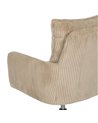 SILLA RUEDAS BEIGE TEJIDO OFICINA 59 X 63 X 89 CM