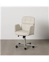 SILLA RUEDAS CREMA SIMIL PIEL OFICINA 57 X 60,50 X 85 CM
