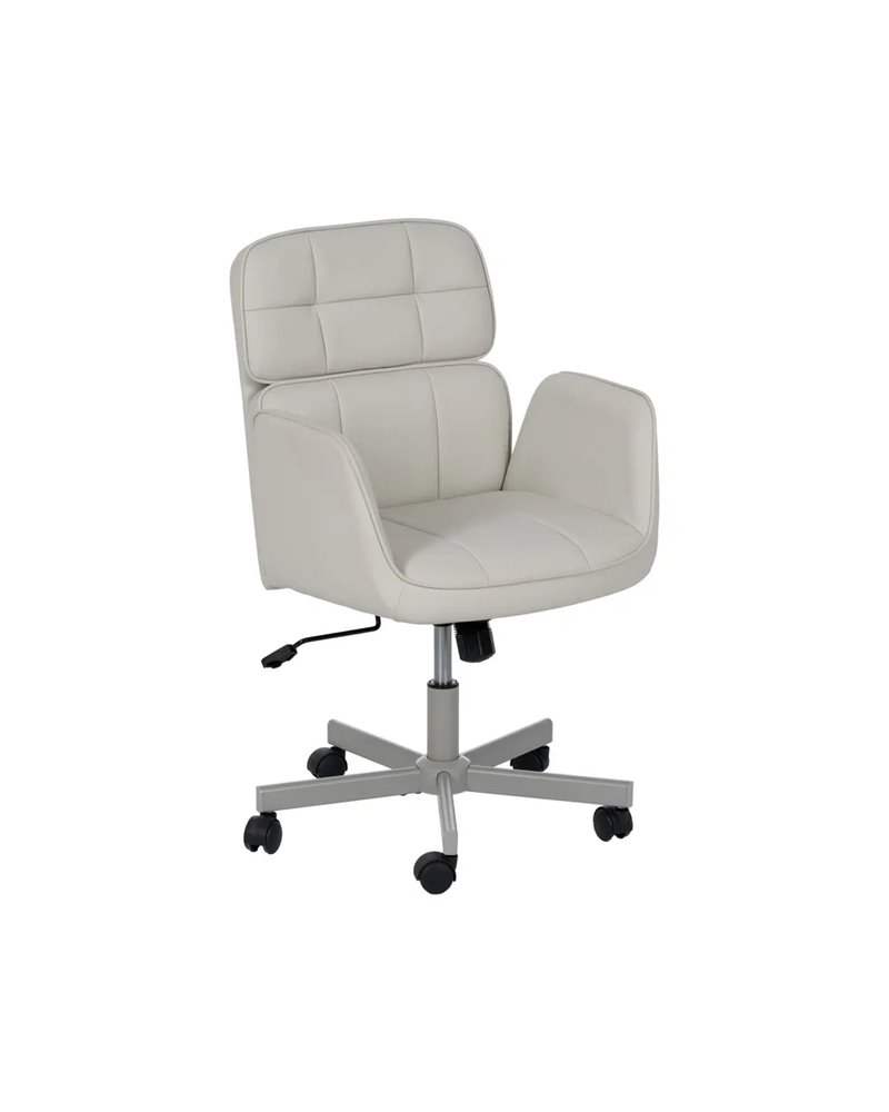 SILLA RUEDAS CREMA SIMIL PIEL OFICINA 57 X 60,50 X 85 CM