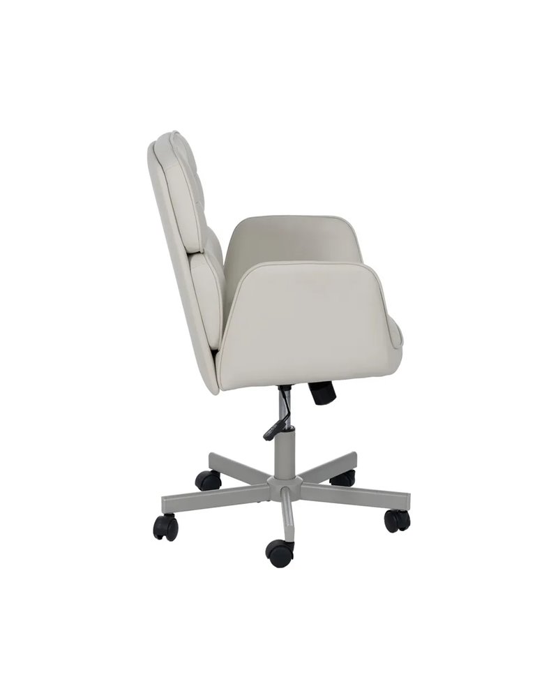 SILLA RUEDAS CREMA SIMIL PIEL OFICINA 57 X 60,50 X 85 CM