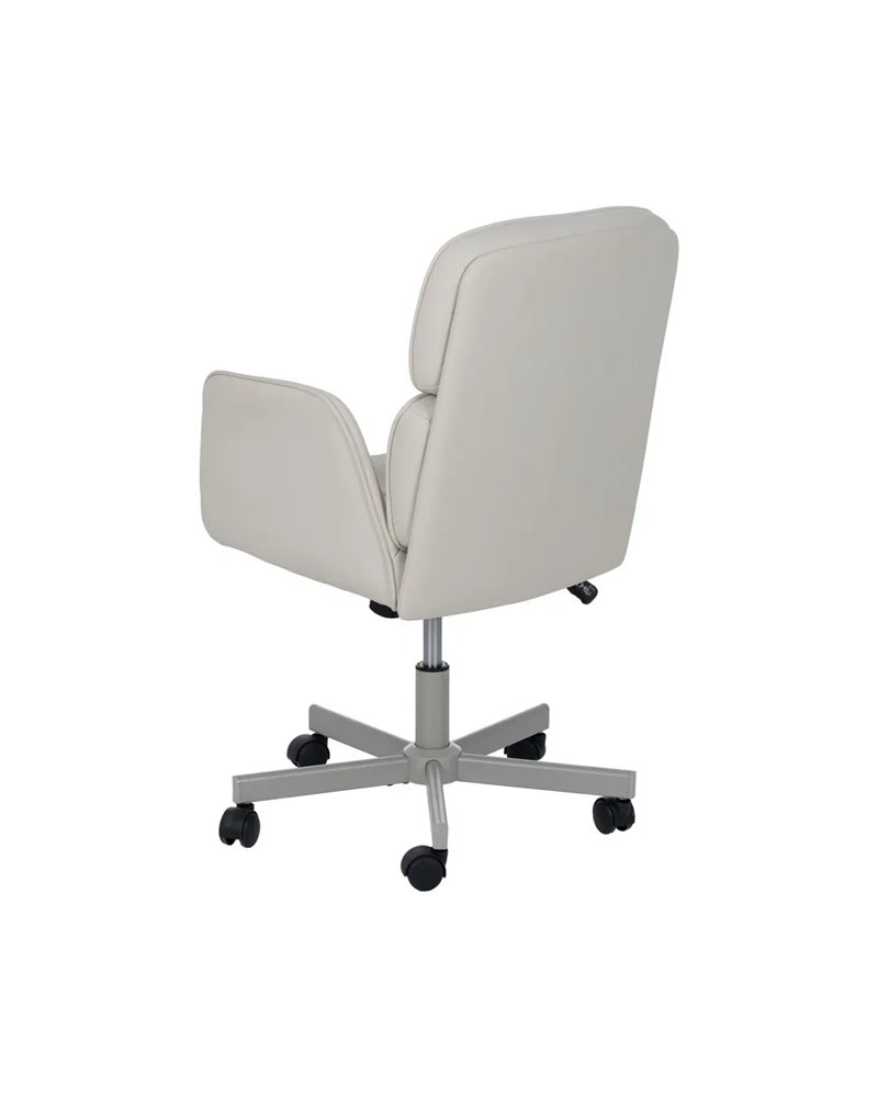 SILLA RUEDAS CREMA SIMIL PIEL OFICINA 57 X 60,50 X 85 CM