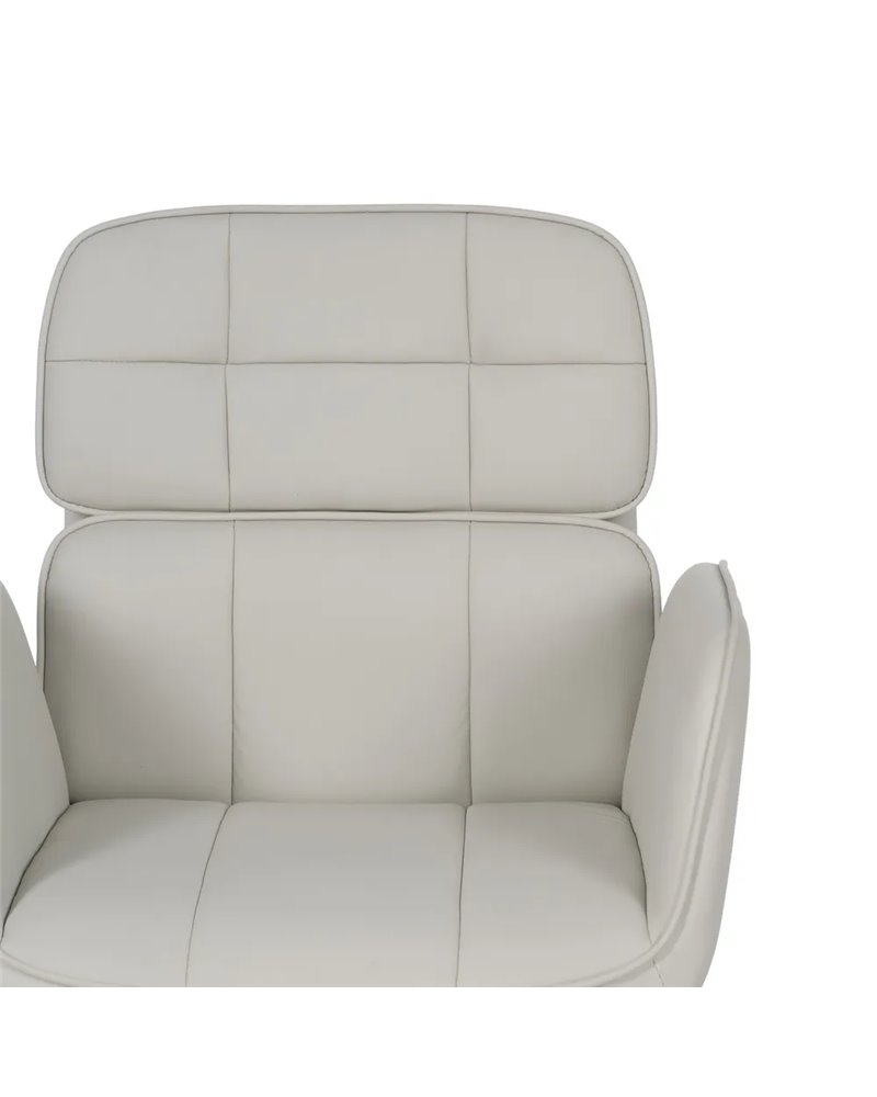 SILLA RUEDAS CREMA SIMIL PIEL OFICINA 57 X 60,50 X 85 CM