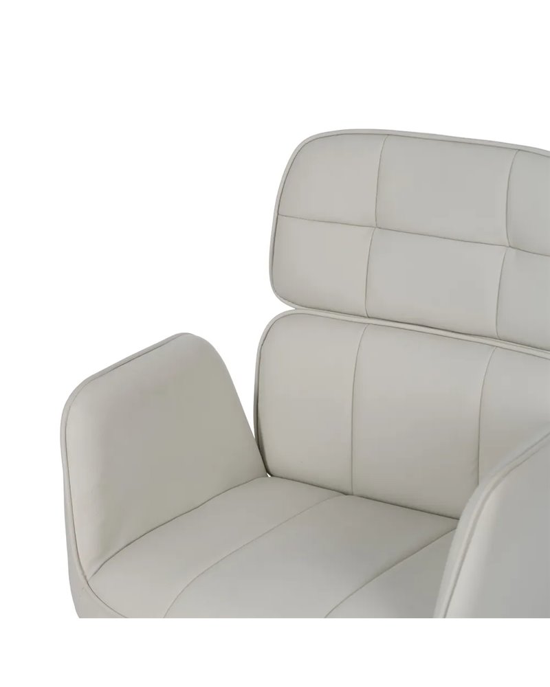 SILLA RUEDAS CREMA SIMIL PIEL OFICINA 57 X 60,50 X 85 CM