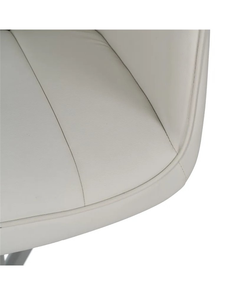 SILLA RUEDAS CREMA SIMIL PIEL OFICINA 57 X 60,50 X 85 CM