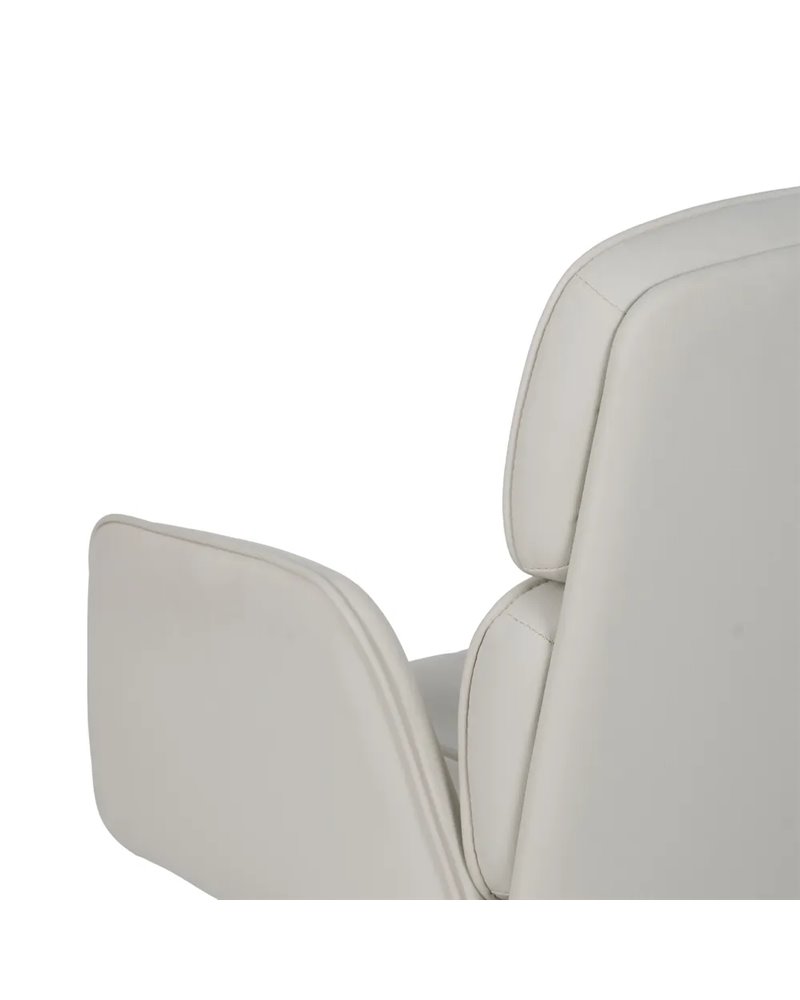SILLA RUEDAS CREMA SIMIL PIEL OFICINA 57 X 60,50 X 85 CM