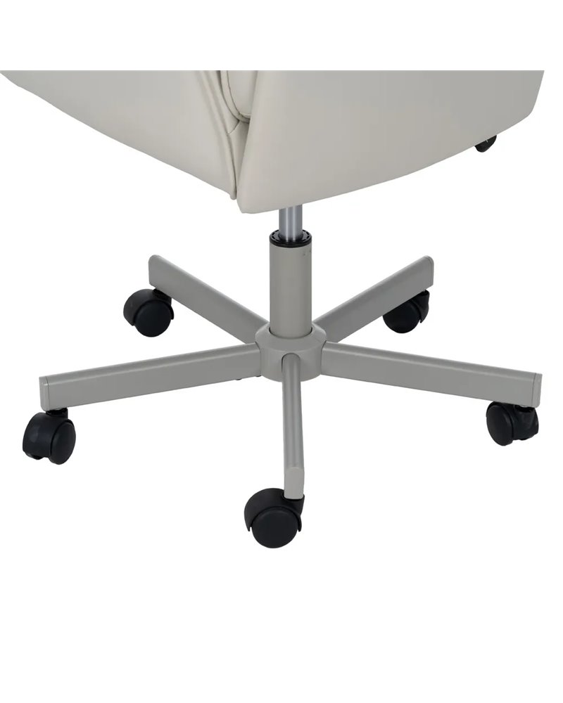 SILLA RUEDAS CREMA SIMIL PIEL OFICINA 57 X 60,50 X 85 CM