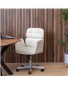 SILLA RUEDAS CREMA SIMIL PIEL OFICINA 57 X 60,50 X 85 CM