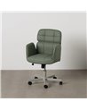 SILLA RUEDAS VERDE SIMIL PIEL OFICINA 57 X 60,50 X 85 CM