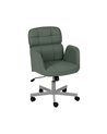 SILLA RUEDAS VERDE SIMIL PIEL OFICINA 57 X 60,50 X 85 CM