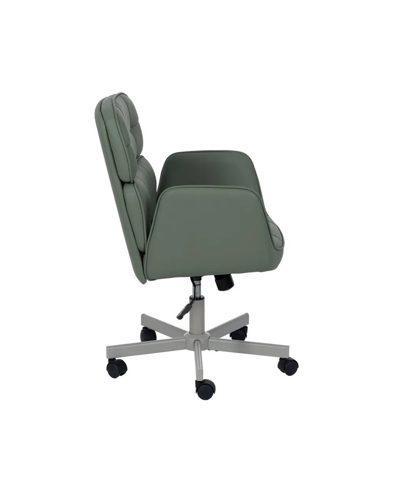 SILLA RUEDAS VERDE SIMIL PIEL OFICINA 57 X 60,50 X 85 CM