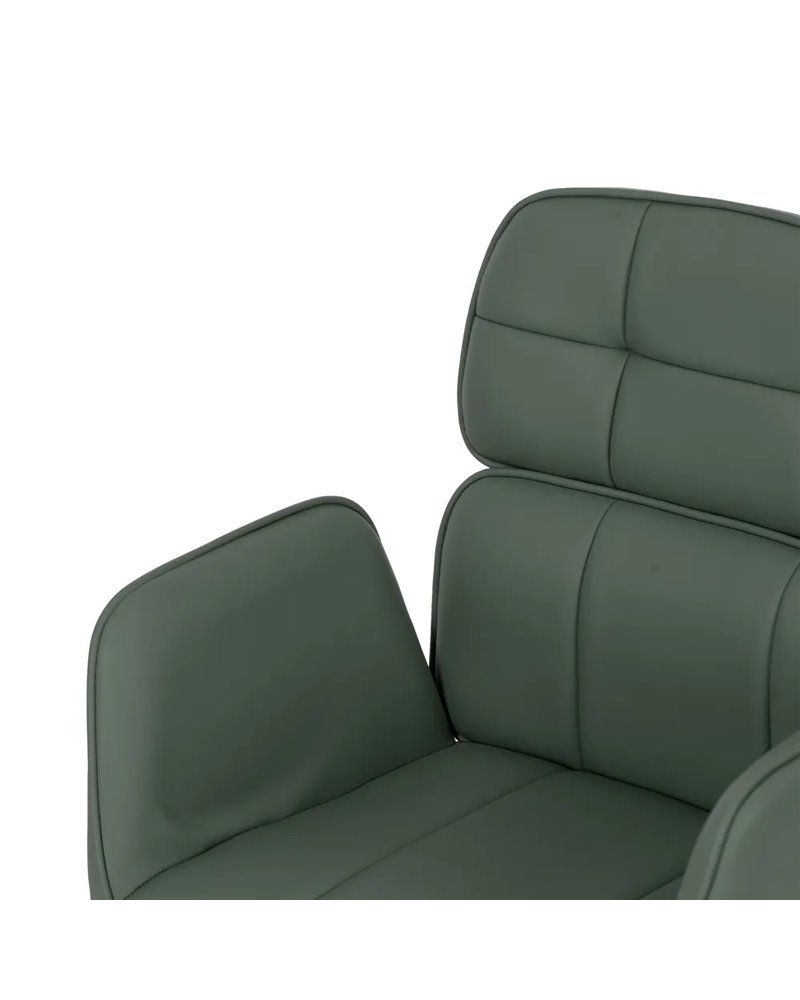 SILLA RUEDAS VERDE SIMIL PIEL OFICINA 57 X 60,50 X 85 CM